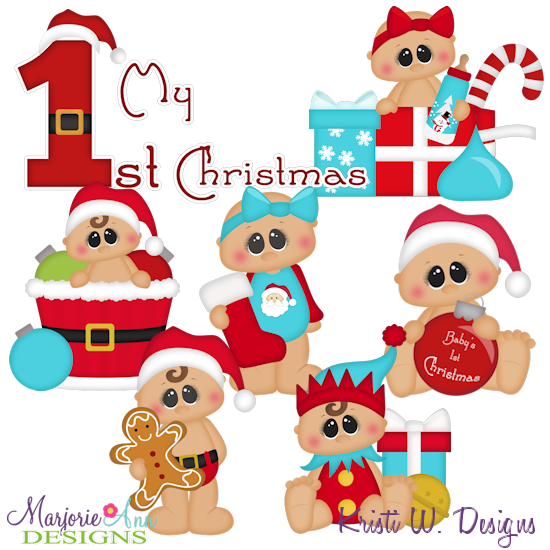 Baby's First Christmas SVG Cutting Files Includes Clipart - Click Image to Close
